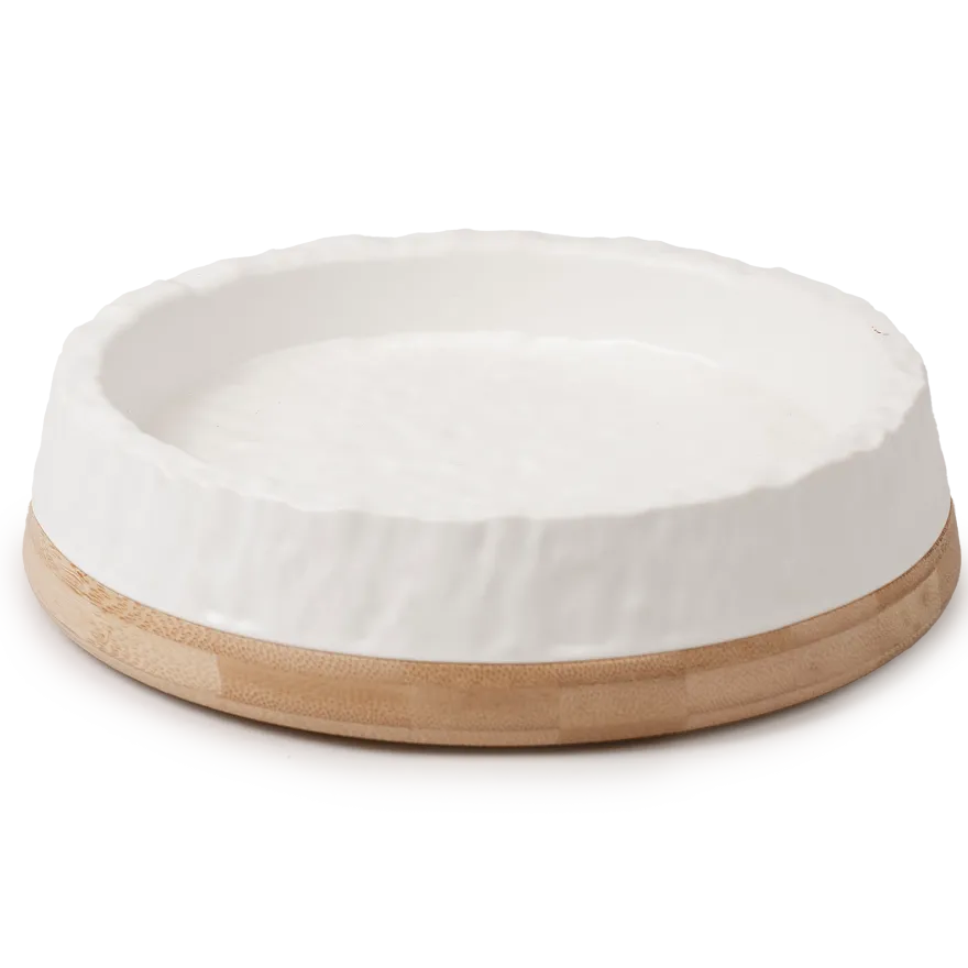 Matskål for katt Bambus Hvit S/M, 290ml, 18x18x4cm