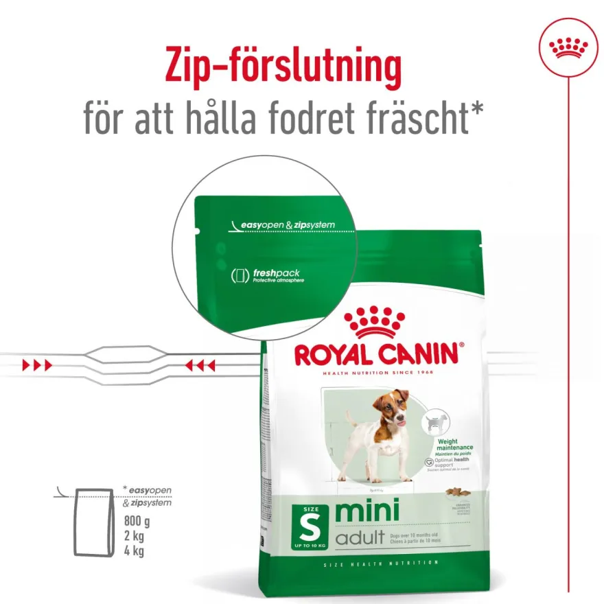 Mini Adult tørrfôr for hunder 8 kg
