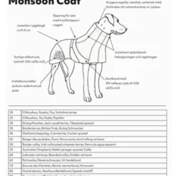 Monsoon Coat - Dog Rain Coat Black 20 cm