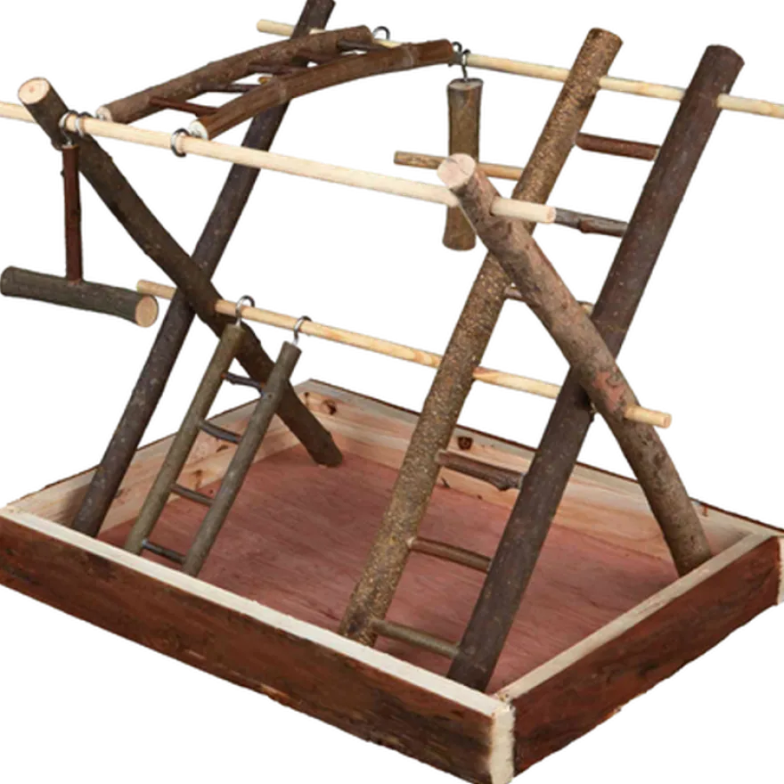 Natural Living Lekeplass i naturlig tre brun 35 x 27 x 30 cm