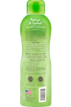 Papaya & Coconut Luxury 2-i-1 Shampoo and Conditioner for Pets 355 ml.