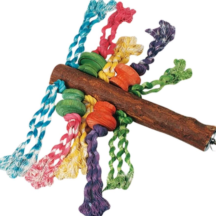 Papegøyeleketøypinne med perler 30 cm