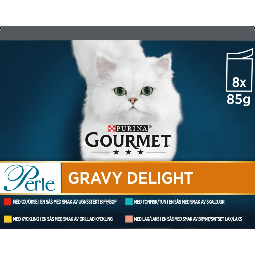 Perle Gravy Delight 85 g x 8 stk.