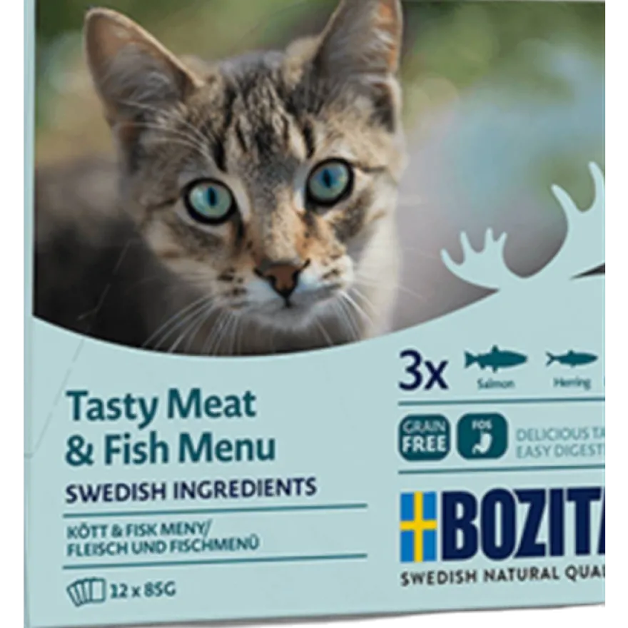 Pouch Multibox Kjøtt & fisk i saus 85 g x 12 stk - Porsjonsposer