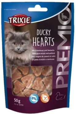 Premio Ducky Hearts godbiter for katter 50g