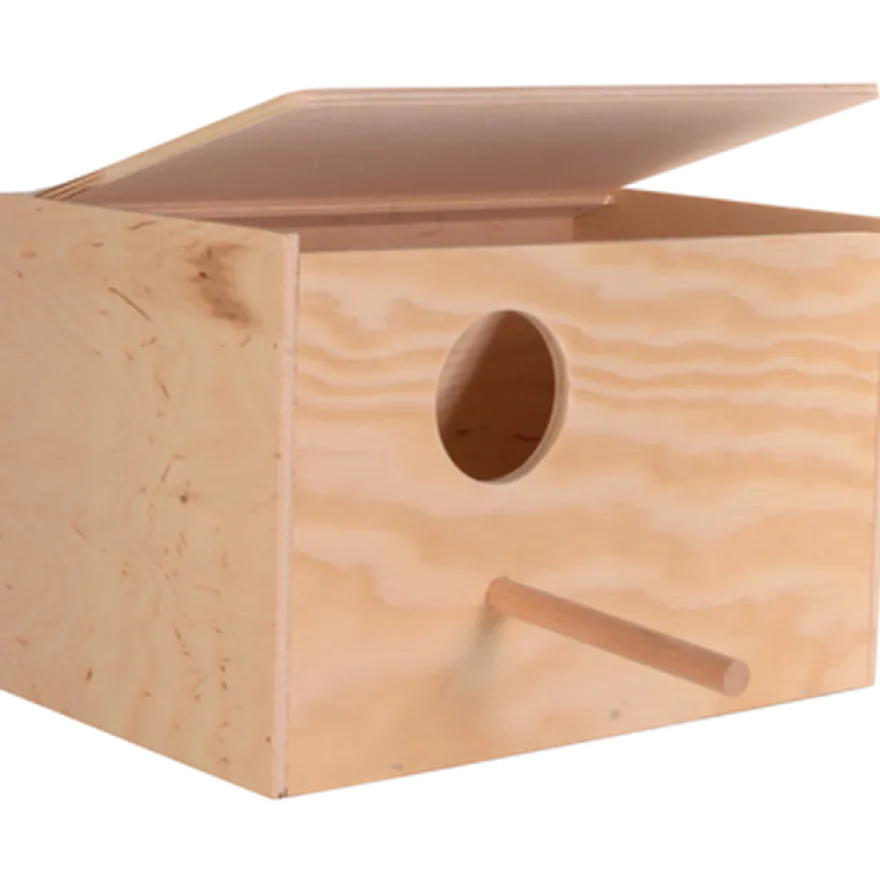 Redekasse i tre for kakaduer Brun 30 x 20 x 20 cm