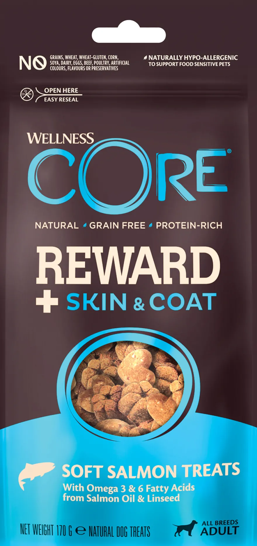 Reward+ Treats Salmon Skin & Coat 170g