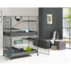 Royal XL Super De Luxe bur for smådyr Grå 115x67x153cm