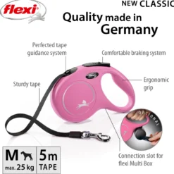 Rullebånd New Classic Tape, 5m, S, maks 15kg, Rosa