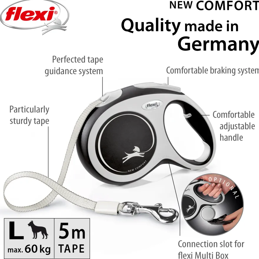 Rullebånd New Comfort Tape 5m, M max 25kg, Svart