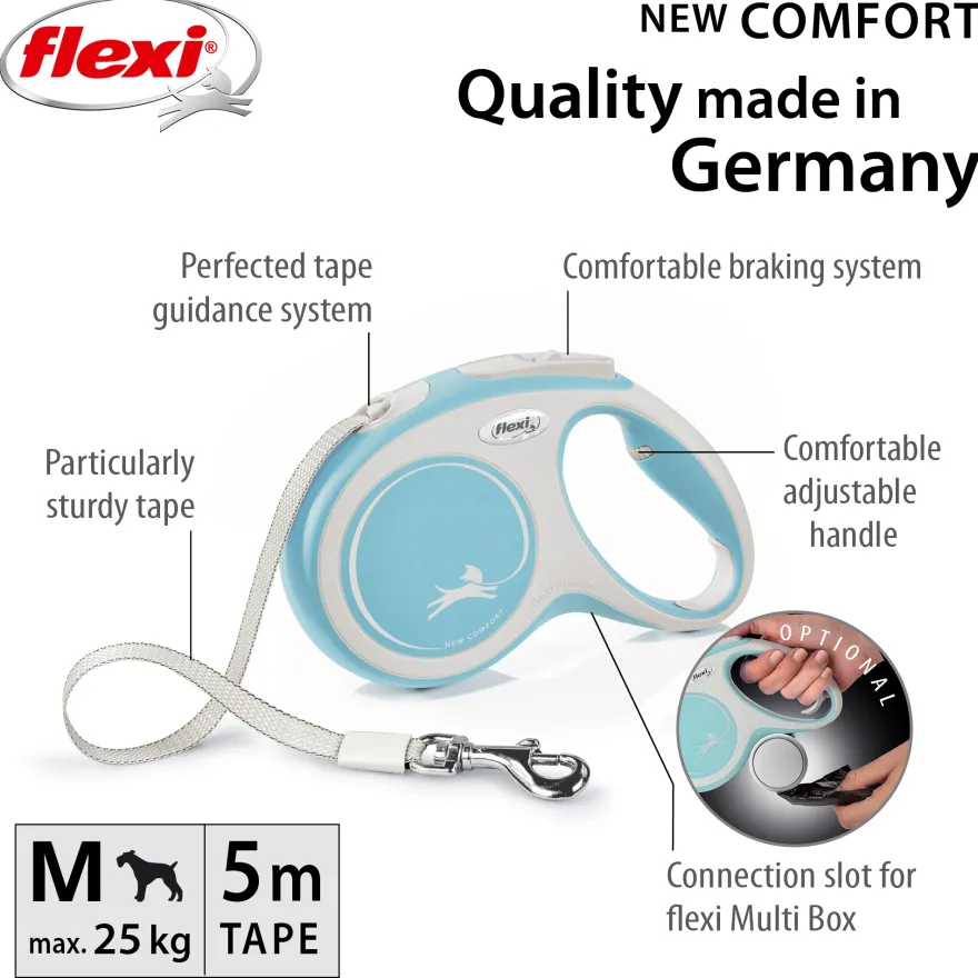Rullebånd New Comfort Tape, 5m, S, maks 15kg, Lyseblå