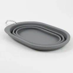 Sammenleggbar reiseskål Spaniel Soft Grey L/XL 900 ml, 21x13,5 cm