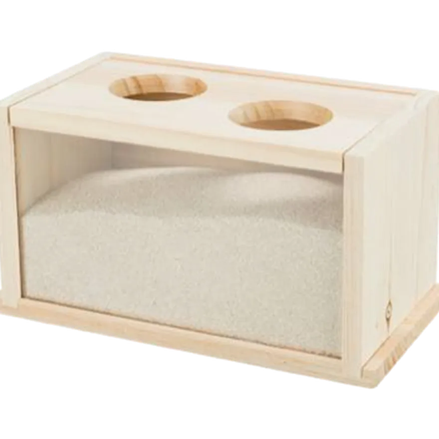 Sandbad, mus/hamstere, tre brun 20 x 12 x 12 cm