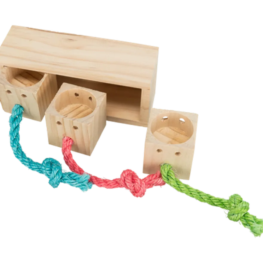 Snackkube i tre, brun 16 cm