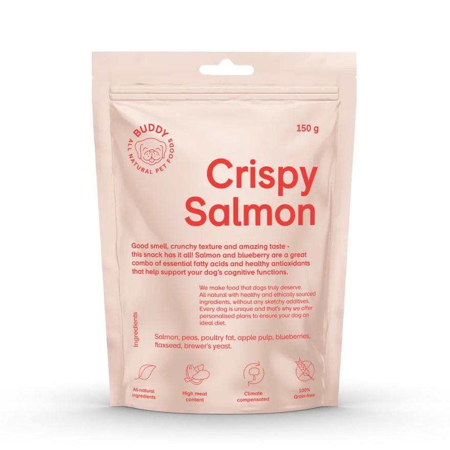 Sprø laksesnacks med blåbær 150 g