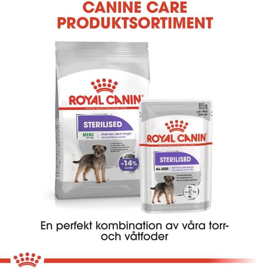 Sterilisert Adult Mini tørrfôr for hunder 3 kg
