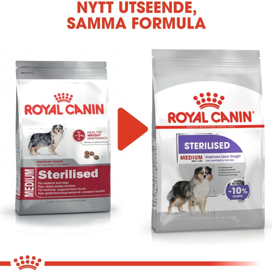 Sterilisert tørrfôr for voksne medium hunder 3 kg