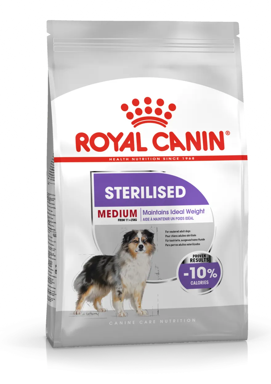 Sterilisert tørrfôr for voksne medium hunder 3 kg