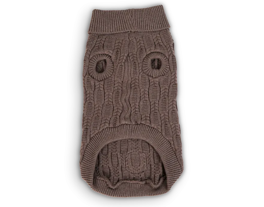Strikket genser Comfort, 35cm, Brun