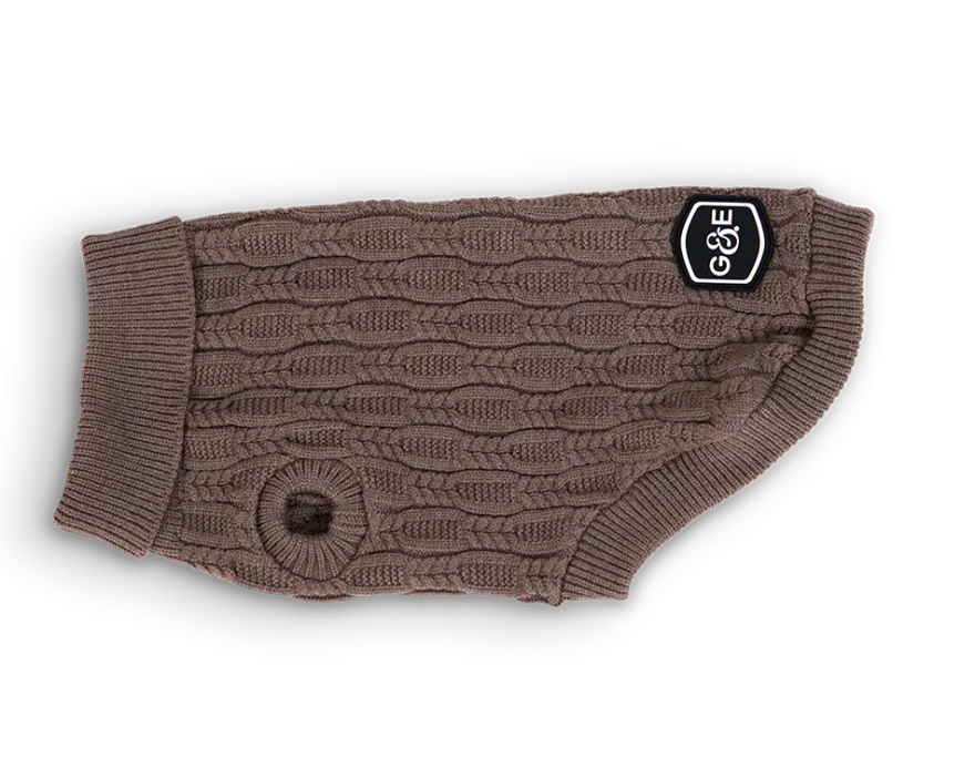 Strikket genser Comfort, 35cm, Brun