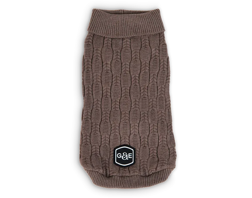 Strikket genser Comfort, 35cm, Brun