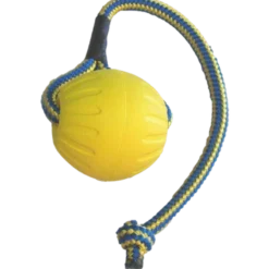 Swing & Fling Durafoam Fetch Ball på tau Gul Medium