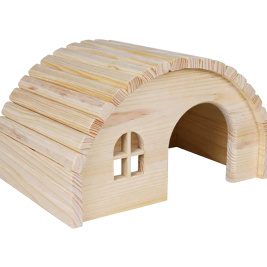 Trehus for marsvin i brun 29 x17 x20 cm