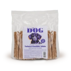 Tvunnet råskinnspinner - Natural 12,5 cm 1000 g 100-pk