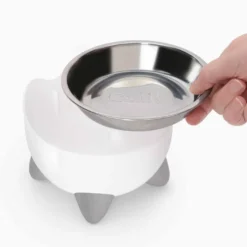 Vannfontene med matskål Pixi White