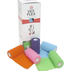 Vet-Flex Elast Binda Selvklebende 10cm*4,5m Neonmix.