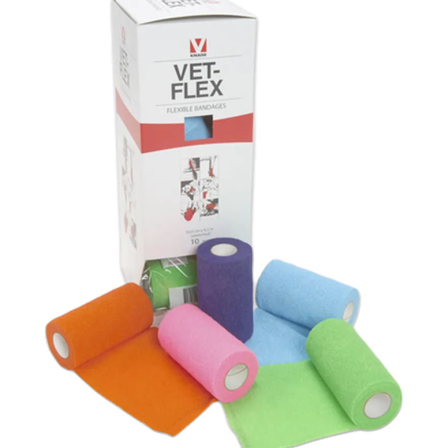 Vet-Flex Elast Binda Selvklebende 10cm*4,5m Neonmix.