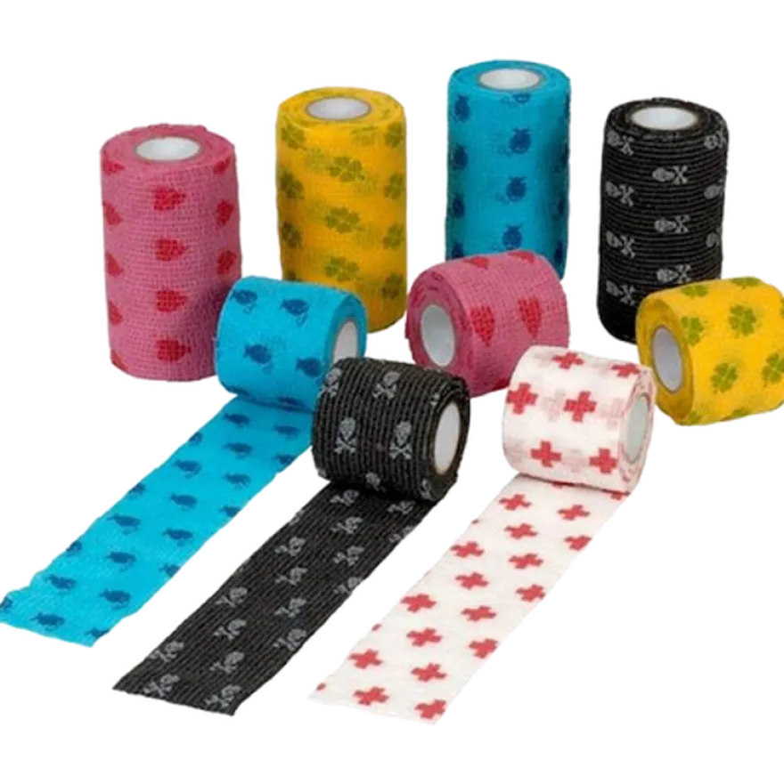 Vet-Flex Elast Binda Selvklebende 10cm*4,5m Neonmix.