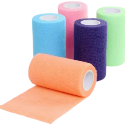 Vet-Flex Elast Binda Selvklebende 10cm*4,5m Neonmix.