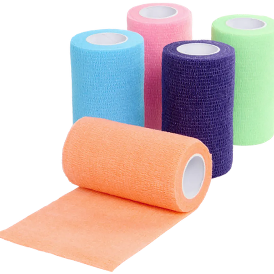 Vet-Flex Elast Binda Selvklebende 10cm*4,5m Neonmix.