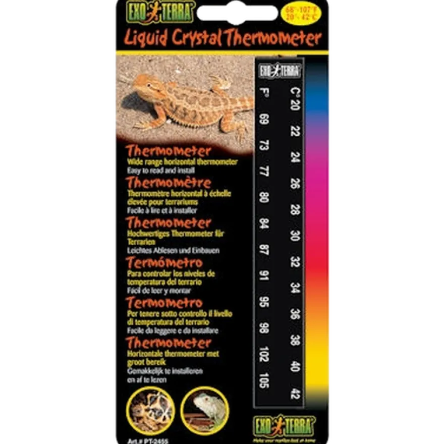 Væskekrystalltermometer - Terrariumtemperatur svart 20-42 °C