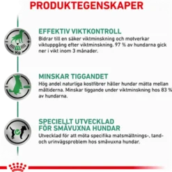 Weight Management Satiety Small Dog Tørrfôr for hunder 3 kg